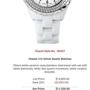 Chanel diamond watch